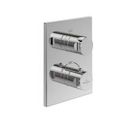 Villeroy & Boch Universal robinets & Raccords kit de montage final TVD00065300061 thermostatique de douche à encastrer, carré, avec réglage de volume bidirectionnel, chromé