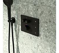 Mitigeur thermostatique encastré Ideal Standard Ceratherm avec sélecteur de douche Navigo® A7894XG, coloris Noir Soie ; compatible avec les pommeaux de douche Solos à commande à distance.