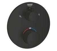 Mitigeur thermostatique - Grohe Grohtherm - 2 sorties - Noir mat - 158 mm