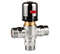 Mitigeur thermostatique réglable en laiton chromé pour douches sûres, débit stable 35-60 C, DN15 DN20 DN25, compatible avec systèmes d'eau chaude et circuits de chauffage au sol (DN20)