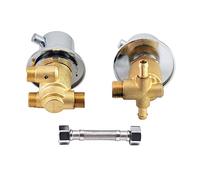 Mitigeur Thermostatique Robinet De Douche, 2/3/4 Voie Laiton Mitigeur Cabine De Douche Filetage/Intubation Aves Cartouche En Céramique, Pour Cabine Ou Hammam, G1/2" Intubation 2 Way