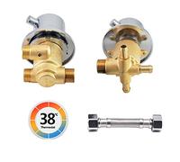 Mitigeur Thermostatique Robinet De Douche, 2/3/4 Voie Laiton Mitigeur Cabine De Douche Filetage/Intubation Aves Cartouche En Céramique, Pour Cabine Ou Hammam, G1/2" Intubation 3 Way