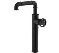 Mitigeur Vasque Robinet De Lavabo Industriel Tout En Cuivre Noir Mat, Lavabo De Comptoir Rétro, Robinet D'Eau Chaude Et Froide, Type A2 (Type Renforcé)