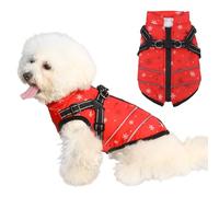 Mitili Manteaux d'hiver pour Chien Imperméable, Manteau Chien Hiver avec Harnais, Veste d'hiver Chaude pour Chiens avec Doublure en Polaire, Vêtements Gilet pour Petit (Flocon Neige, L)