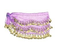 MITINGER Ceinture Danse Orientale Foulard de Danse du Ventre, Jupe Portefeuille for Costume de Danse du Ventre for Femme, for Cours de Danse ou de Yoga, Rose Rouge(Light Purple)