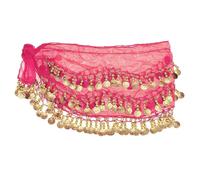 MITINGER Ceinture Danse Orientale Foulard de Danse du Ventre, Jupe Portefeuille for Costume de Danse du Ventre for Femme, for Cours de Danse ou de Yoga, Rose Rouge(Rose Red)