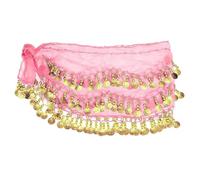 MITINGER Ceinture Danse Orientale Foulard de Danse du Ventre, Jupe Portefeuille for Costume de Danse du Ventre for Femme, for Cours de Danse ou de Yoga, Rose Rouge(Pink)