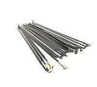 MITINGER Rayons de Vélo en Acier 12 pcs/lot J-Bend Spokes T302 en Acier Inoxydable Noir Rayons de vélo 220mm-301mm(292mm)