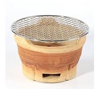 MITLOW Barbecue À Charbon Portable, Poêle Rond en Terre Cuite avec Filet en Acier Inoxydable, Barbecue De Camping Portable, pour Jardin, Arrière-Cour Et Terrasse