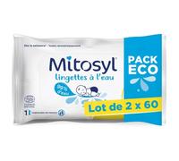 Mitosyl Lingettes à L'eau - 2 Sachets de 60