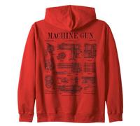 Mitrailleuse Militaire armée Vintage Brevet imprimé Sweat à Capuche