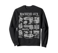 Mitrailleuse Militaire armée Vintage Brevet imprimé Sweatshirt