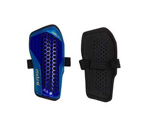 Mitre Aircell Carbon Glissment Protège-Tibias Unisexe, Bleu/Cyan/Jaune, M