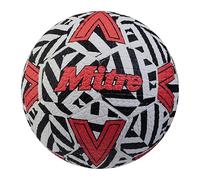 Mitre Ballon de Football de Rue Unisexe | Extrêmement Durable | Parfait sur Les Surfaces dures, Blanc/Noir/Rouge bavette, Taille 5