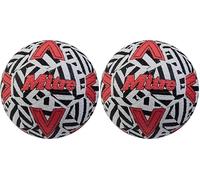 Mitre Ballon de Football de Rue Unisexe | Extrêmement Durable | Parfait sur Les Surfaces dures, Blanc/Noir/Rouge bavette, Taille 5 (Lot de 2)