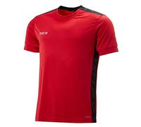 Mitre Charge Maillot de Football Mixte Enfant, Écarlate/Noir, FR : XS (Taille Fabricant : XS)