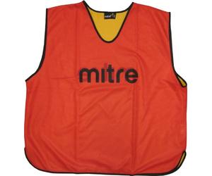 Mitre Chasuble d’entraînement professionnel réversible pour football | Chasuble légère multisport | Maille respirante, modèle Junior, Rouge/Jaune