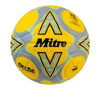 Mitre Delta, Solidité Durable, Précision Accrue et Performances Constantes Ballon de Foot pour Mixte Adulte, Jaune Fluo/Noir/Gris Circular, 5