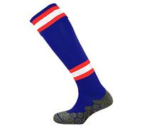 Mitre Division Chaussettes de football techniques, modèle Junior | Chaussettes de sport longues | Légères | Maille respirante, Bleu marine/Rouge vif/Blanc, (36-39)