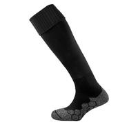 Mitre Division Chaussettes unies pour adultes, idéales pour le football | Légères | Séchage rapide | Rembourrées, modèle Senior, Noir, (40-46) (Lot de 2)