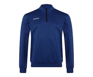 Mitre Edge Haut zippé 1/4, modèle Junior | Tenue d’entraînement de football | Haut de survêtement performance, Bleu marine, S