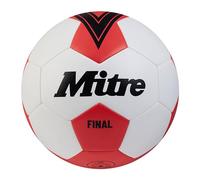 Mitre Final Ballon de Football récréatif | Parfait pour Les Enfants | Cadeau thème Football, Blanc/Rouge (Bib Red), 4, 63,5-66 cm