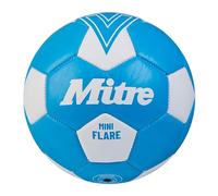 Mitre Flare Ballon de Football récréatif | Cadeau thème Football | Parfait pour Les Enfants, Bleu Fluo/Blanc, Format Mini