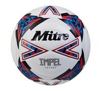 Mitre Impel Ballon de Football, Futsal | Ballon d’intérieur à Faible Rebond, Blanc/Noir/Rouge (Bib Red), 3, 58,5-61 cm