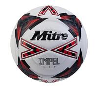 Mitre Impel Evo Ballon de Football | Ballon d’entraînement Durable | Technologie Hyperseam, Blanc/Noir/Rouge (Bib Red), 3, 58,5-61 cm