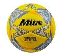 Mitre Impel Evo Ballon de Football | Ballon d’entraînement Durable | Technologie Hyperseam, Jaune Fluo/Noir/Gris, 3, 58,5-61 cm