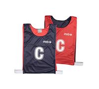 Mitre Lot de 7 Chasubles d’entraînement Professionnel, chasubles réversibles pour Netball, pour Adultes, Bleu/Rouge, M