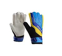 Mitre Magnetite Gants de Gardien de But, modèle Junior | Soyez prêt pour Les matchs de Football | Confort supplémentaire, Noir/Bleu/Jaune, 4, 15 cm