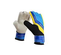 Mitre Magnetite Goalkeeper Gloves | Be Football Match Ready | Extra Comfort, Black/Blue/Yellow, Size 10
