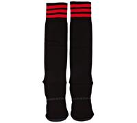 Mitre Mercury Chaussettes de football à 3 bandes modèle Junior | Tenue d’équipe de football | Chaussettes longues légères | Chaussettes de sport respirantes, Noir/Rouge vif (36-39)
