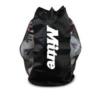 Mitre Sac de football en maille | Capacité 12 ballons | Sangles réglables | Panneaux ventilés, Noir, taille unique