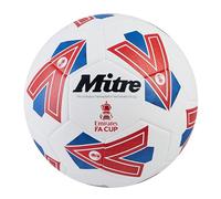 Mitre Training FA Cup Football | High Performance Training Ball | Extra Durable Design, Ball, White/Blue/Red, 5