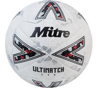 Mitre Ultimatch Football, Enhanced Control, Extra Durability, Added Accuracy, Ball, White/Off-White/Trophy Silver, 5