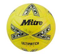 Mitre Ultimatch Football, Enhanced Control, Extra Durability, Added Accuracy, Ball, Fluo Yellow/Floodlight Yellow/Gritty Gold, 4
