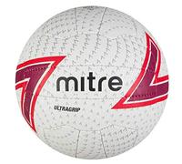 Mitre Ultragrip Ballon de Netball | Toutes Conditions | Style Populaire | Modèle résistant, Blanc/Piment/Rouge Vif/Noir, 4, 66 cm