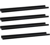 MITREL 91,5 cm Grande Étagère Photo Svec Lèvre Design, Étagère Radiateur, Étagère Photo, Longue Étagère Photo Décorative Flottante pour Salon, Lot de 4, Noir