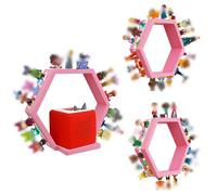 MITREL ÉTagèRe MagnéTique Hexagonale pour BoîTe Tonie, éTagèRes Murales pour Ranger Et PréSenter des Figurines, éTagèRe pour Enfants, Chambre d'enfant, Salon(Rose Sakura)
