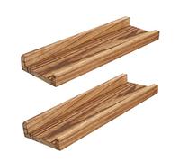 MITREL Lot de 2 Grandes étagères murales flottantes Vintage à Suspendre pour Salle de Bain, Chambre à Coucher, Noir carbonisé, 43 x 13 x 40 cm