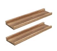 MITREL Lot de 2 Grandes étagères murales flottantes Vintage à Suspendre pour Salle de Bain, Chambre à Coucher, Noir carbonisé, 60 x 13 x 40 cm