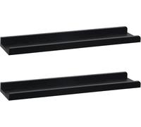 MITREL Lot de 2 Grandes étagères murales flottantes Vintage à Suspendre pour Salle de Bain, Chambre à Coucher, Noir, 60 x 13 x 40 cm