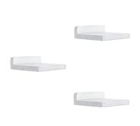 MITREL Lot de 3 Petites étagères flottantes décoratives pour Mur, Mini étagère Murale carrée en Bois pour Petits Objets, 12,7 x 10 x 4 cm(Blanc patiné)