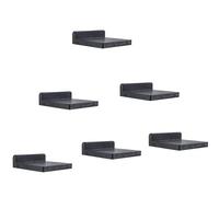 MITREL Lot de 6 Mini étagères murales flottantes carrées en Bois de Style Compact pour Petits Objets, étagère Murale à Suspendre pour Chambre à Coucher, Salon, 12,7 x 10 x 4 cm (Noir)