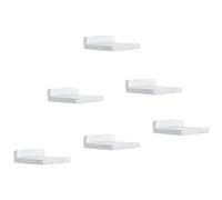 MITREL Lot de 6 Petites étagères flottantes décoratives pour Mur, Mini étagère Murale carrée en Bois pour Petits Objets, 12,7 x 10 x 4 cm(Blanc patiné)