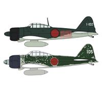 Mitsubishi A6m2b/a6m3 Zero Fighter, 2 Kits 1:72 Plastique Model Kit Hasegawa