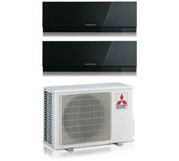 Mitsubishi Electric - Dual Split Climatiseur Rèversible Série Kirigamine Zen Black Msz-ef 7+9 Avec Mxz-2f42vf R-32 Wi-fi Intégré Couleur Noir 7000+9000