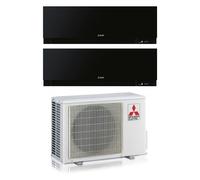 Mitsubishi Electric - Dual Split Rèversible Air Conditioner Series Kirigamine Zen Black Msz-ef 12+12 Avec Mxz-2f53vf R-32 Wi-fi Intégré Couleur Noir 12000+12000